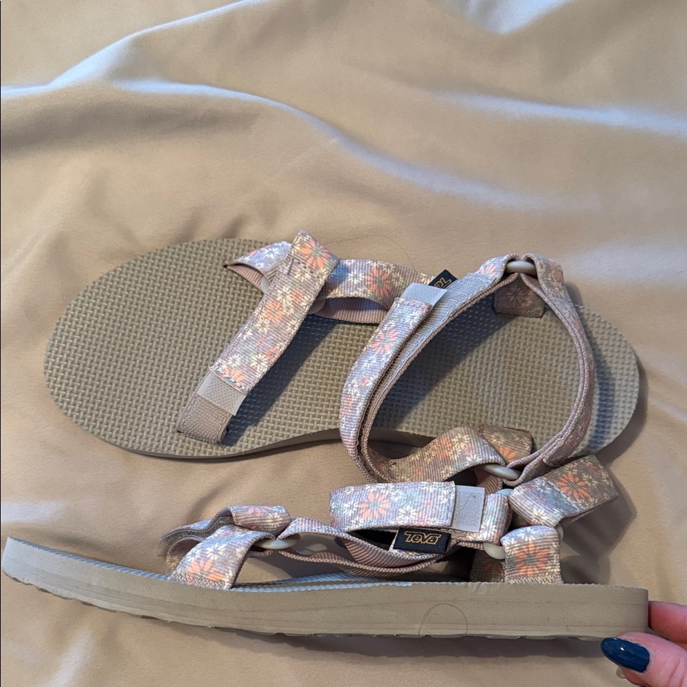 Teva Beige and Floral Pattern Sandals